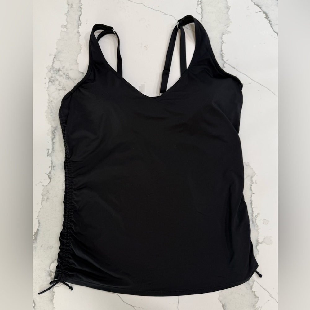 Lands' End Women’s Size 14 D Cup Swim Tankini Top-Black